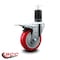 Service Caster 4'' Red Poly Swivel 1-5/8'' Expanding Stem Caster Total Lock Brake SCC-EXTTL20S414-PPUB-RED-158 - alternate 3